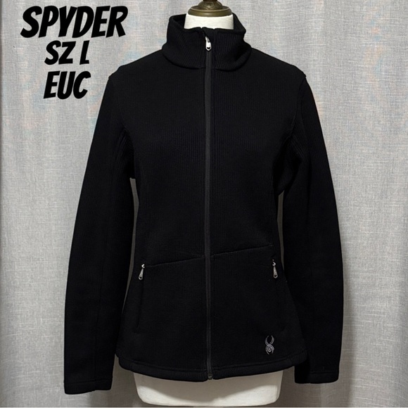Spyder Jackets & Blazers - Wmns Spyder ”Core” Zip Up Jacket-Black-Sz L-EUC-Polyester-Zip Pockets